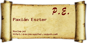 Paxián Eszter névjegykártya